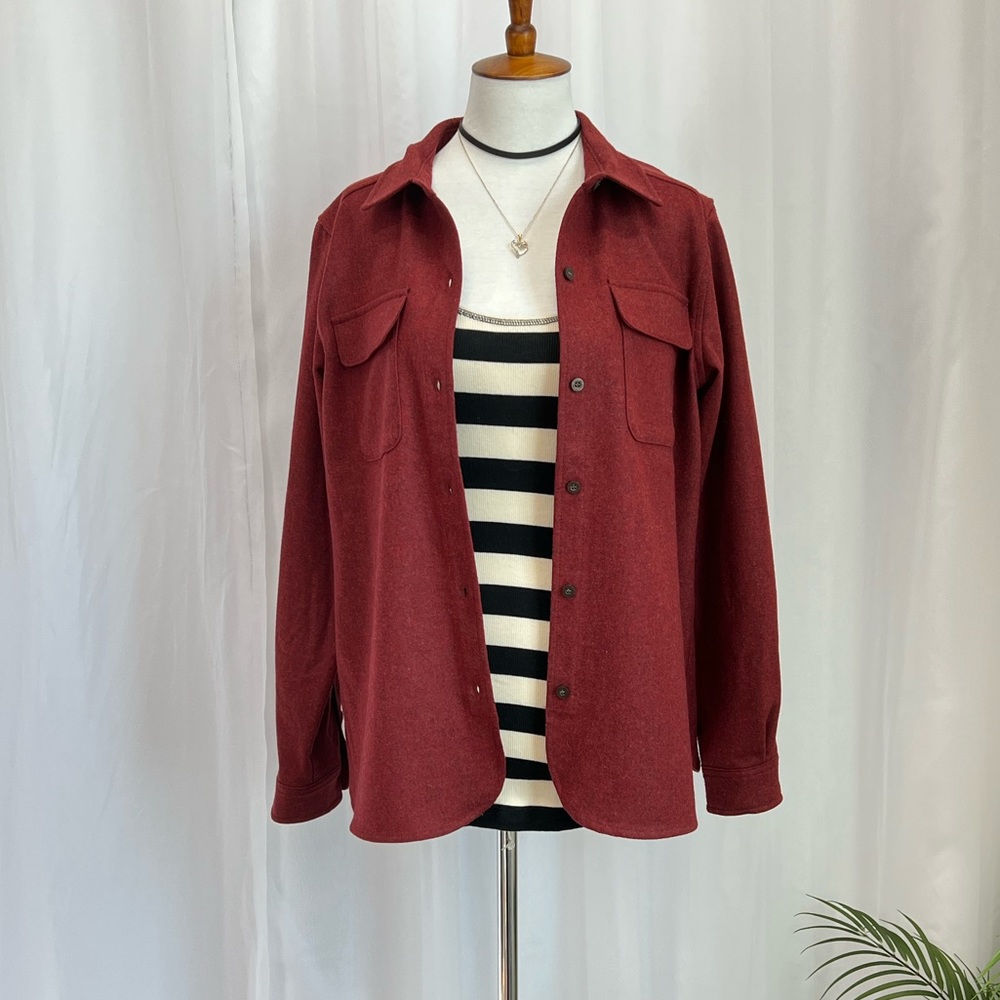 PENDLETON baby wool red button down shirt